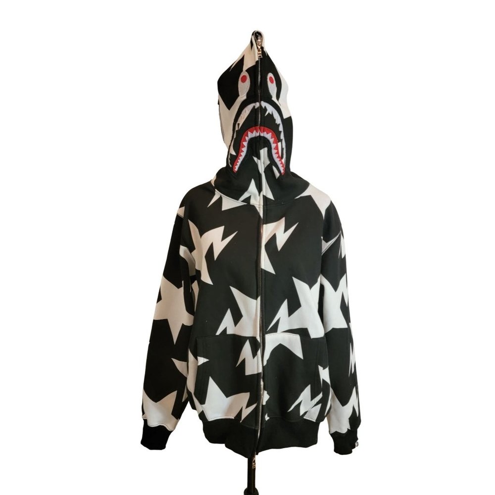 NWT Bathing Ape Star shark full zip hoodie, Medium
